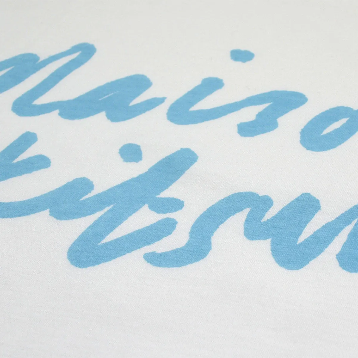 Maison Kitsuné - Handwriting Printed T-shirt - White / Blue