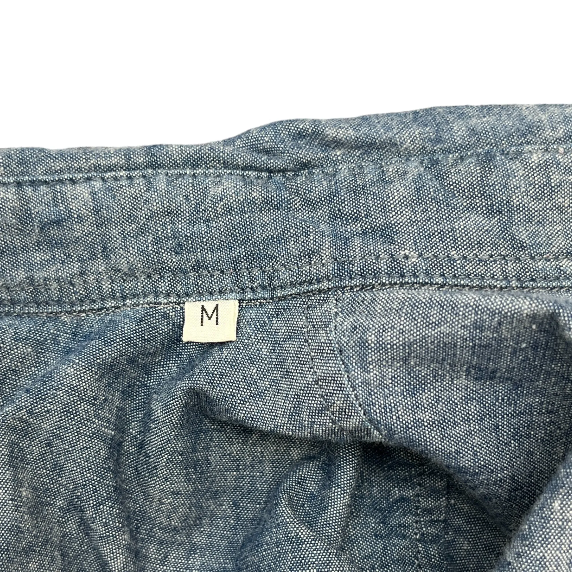 Men's Applique Logo Denim Shirt Blue Size M