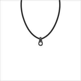 Men's Centauro Black Leather and Diamond Pendant