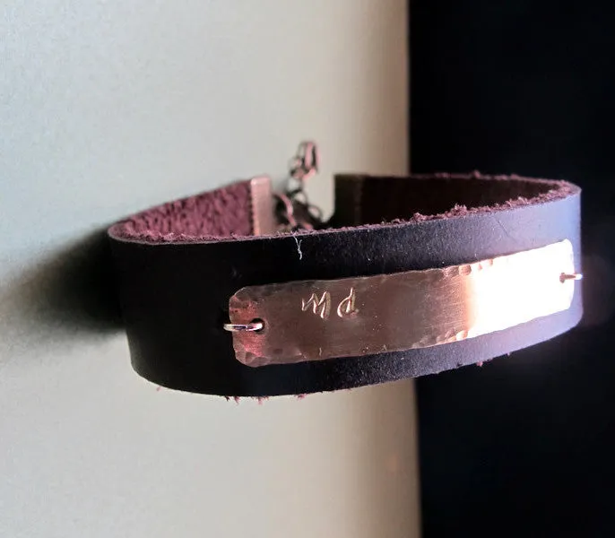 Men's Leather Bracelet - Personalized Gift for Him