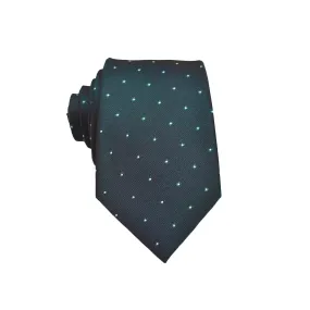 Mens Neck Tie - Emerald Green Micro Polkadot