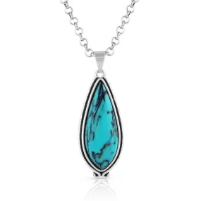 Montana Silversmiths Oasis Waters Oval Turquoise Necklace