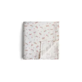 MULLTUCH SWADDLE MUSLIN PINK FLOWERS