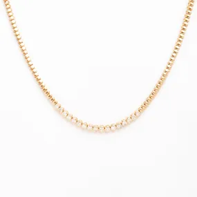 Oval Bezel Demi Tennis Necklace