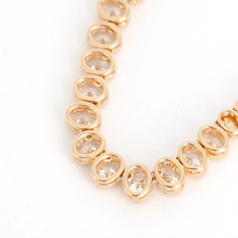 Oval Bezel Demi Tennis Necklace