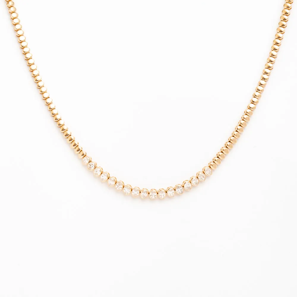 Oval Bezel Demi Tennis Necklace