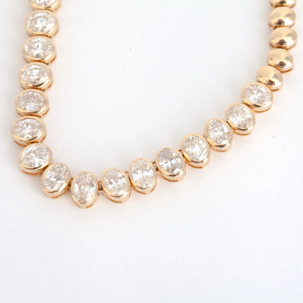 Oval Bezel Demi Tennis Necklace