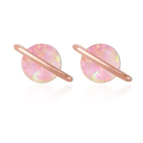 Pink Opal Planet Earrings