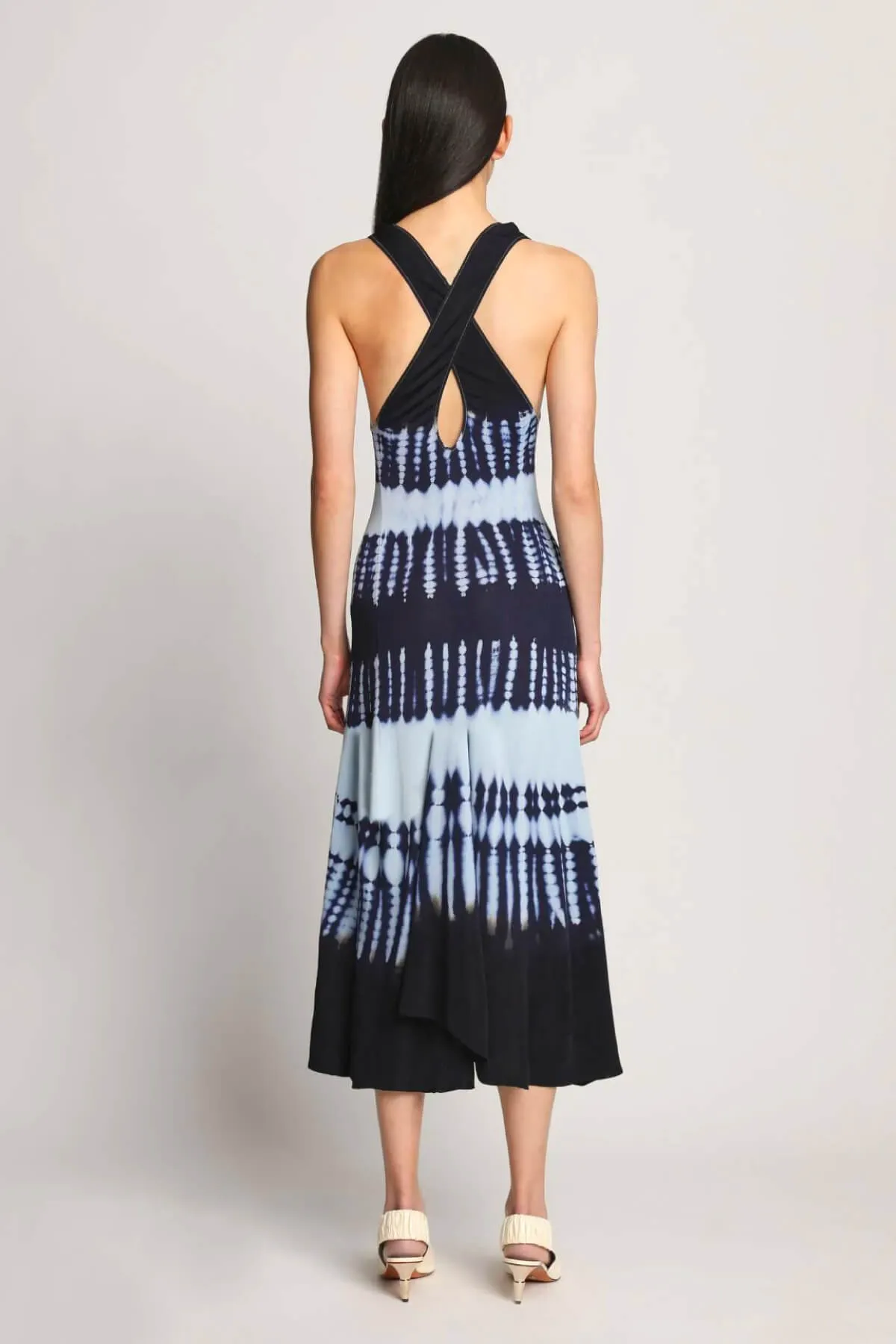 Proenza Schouler Viscose Knit Tie Dye Dress - Blue Multi