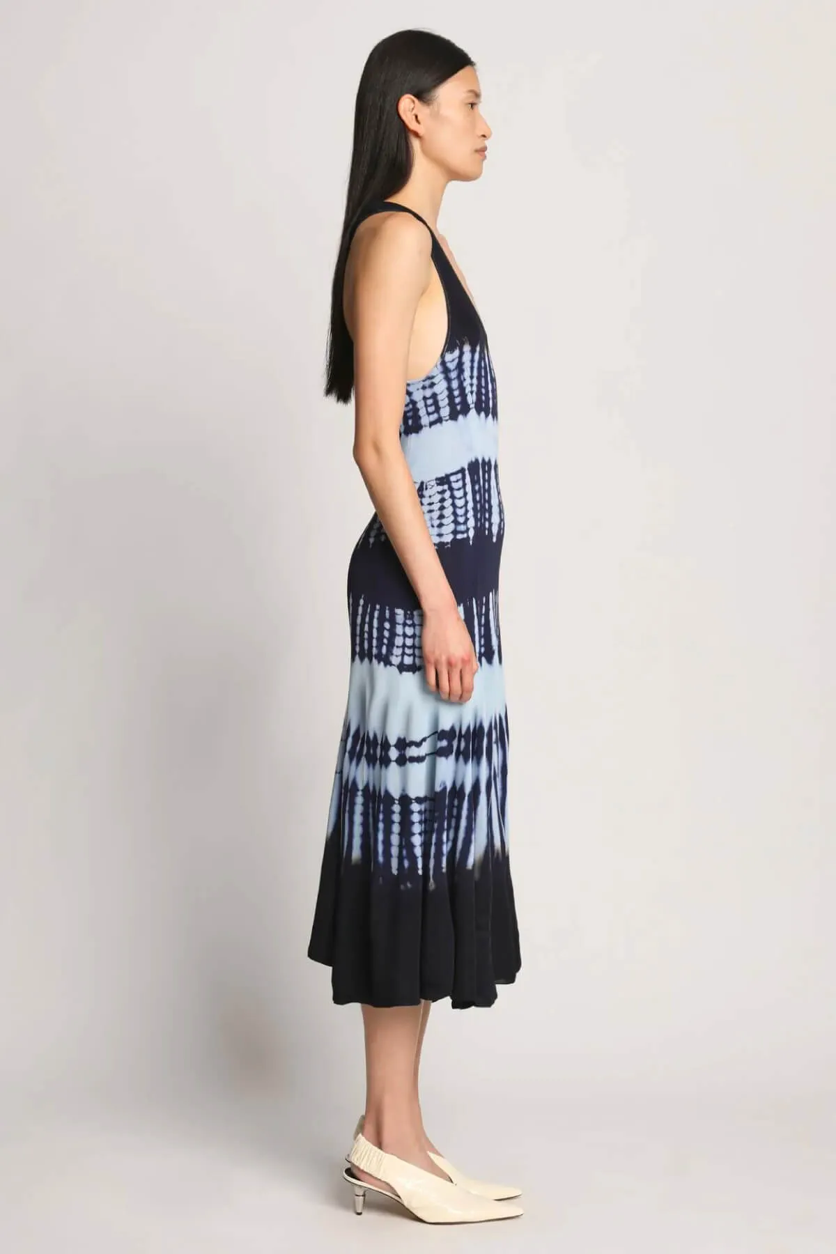 Proenza Schouler Viscose Knit Tie Dye Dress - Blue Multi