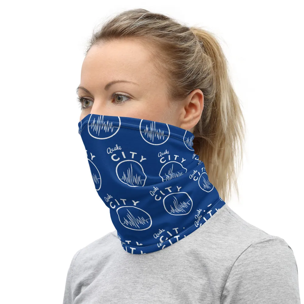 Quake City - Blue Step Repeat Neck Gaiter