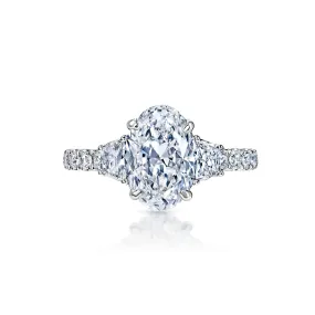 Romina 4 Carat F VVS1 Oval Cut Diamond Engagement Ring in 18k White Gold