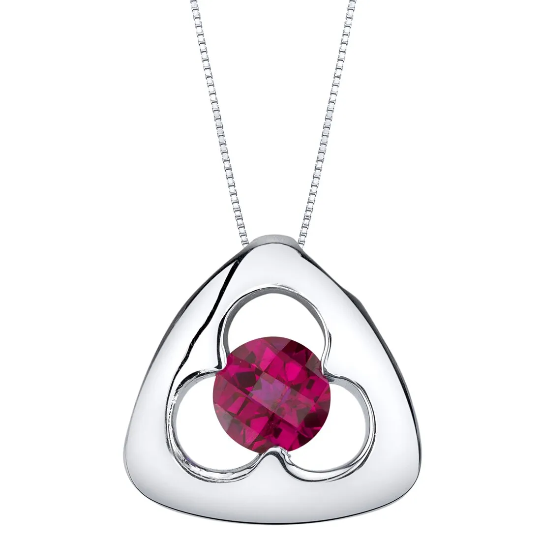 Ruby Pendant Sterling Silver Round Shape 1.25 Carats