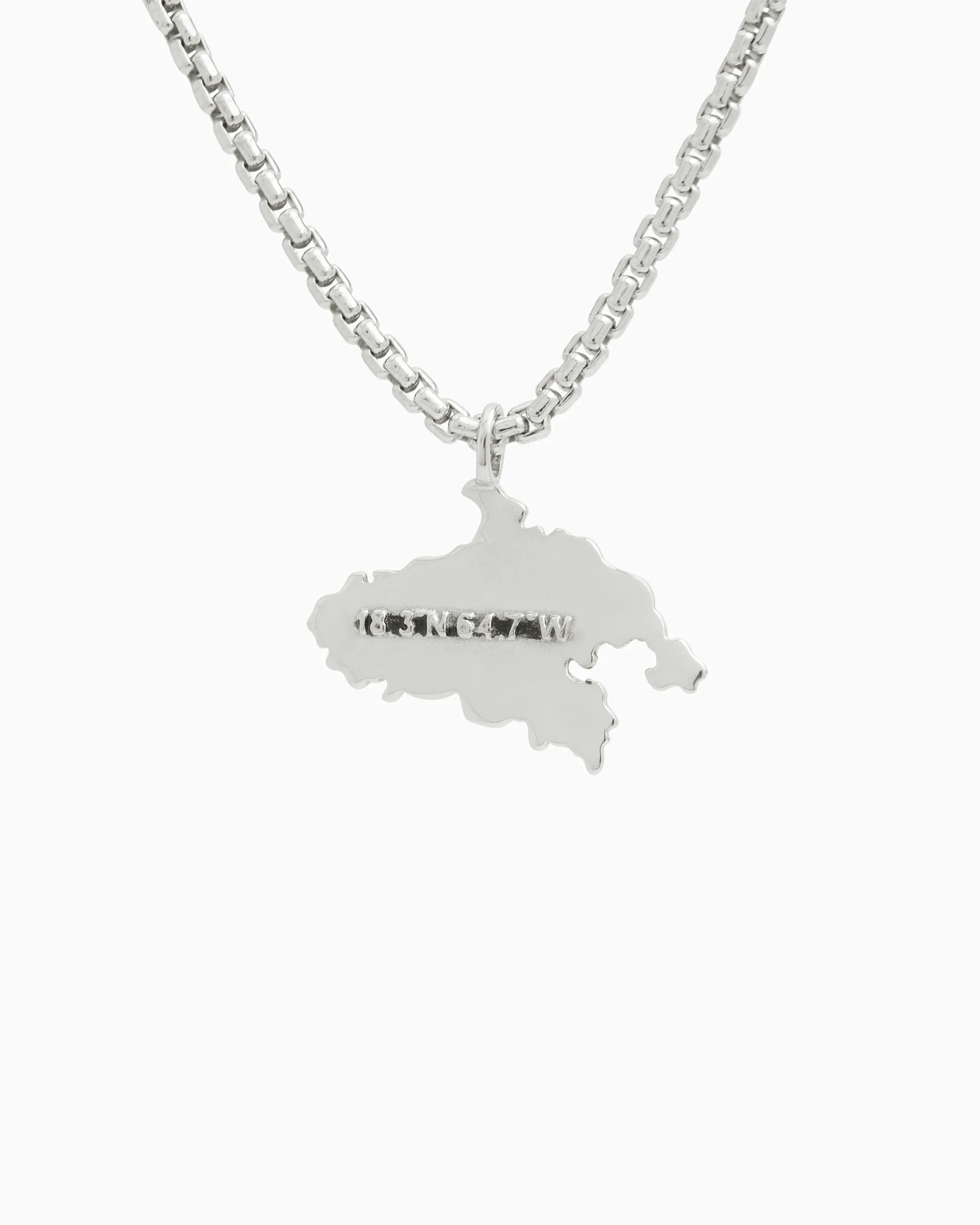 St. John Map Pendant With Coordinates