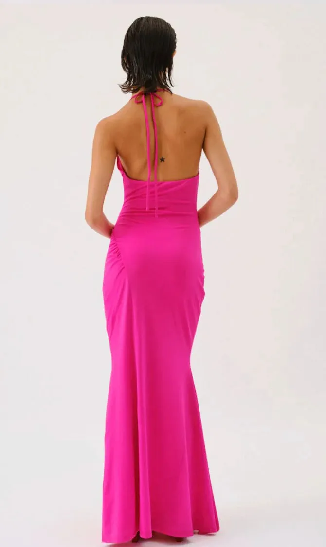 Suboo - Garnet Deep Cowl Maxi Dress - Pink