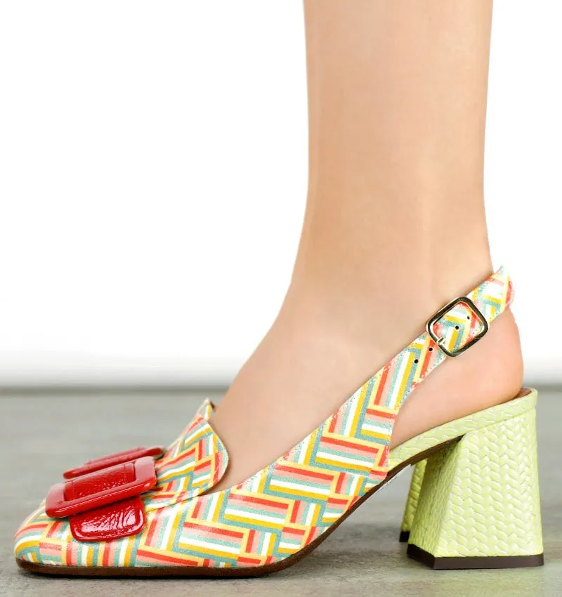 Suzan Multi Geometric Print Heel