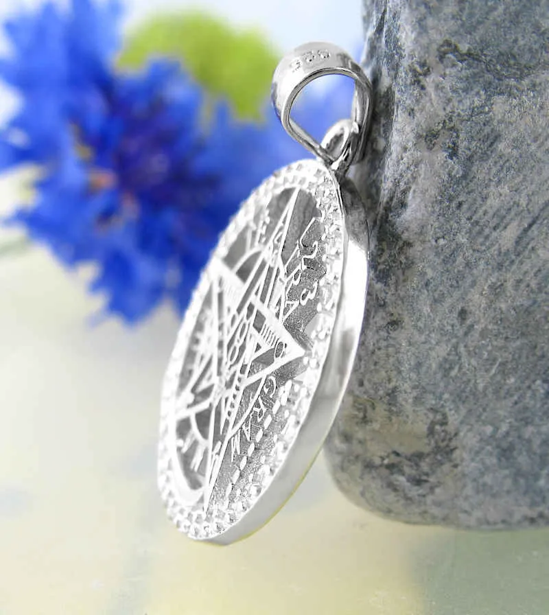 Tetragrammaton Pentacle Pendant With CZ Crystals