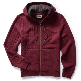 The Apres Zip Hoodie in Burgundy Quilt