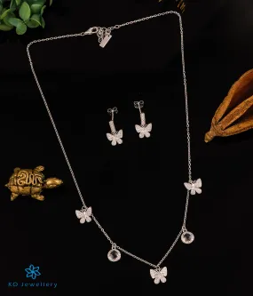 The Butterfly Charm Sparkle Silver Necklace & Earrings