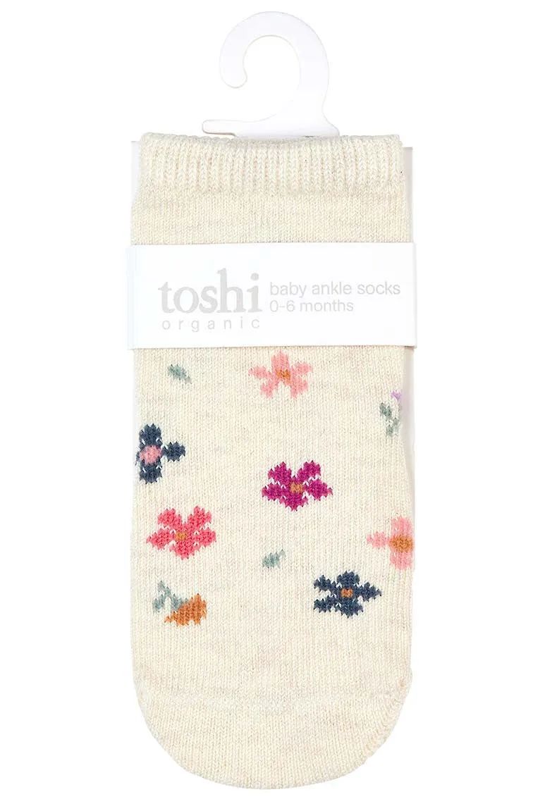 Toshi Organic Baby Socks Jacquard WILDFLOWERS