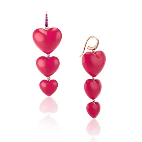 Triple Heart Earrings